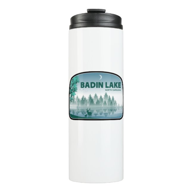 Badin Lake North Carolina Deer Thermal Tumbler (Front)