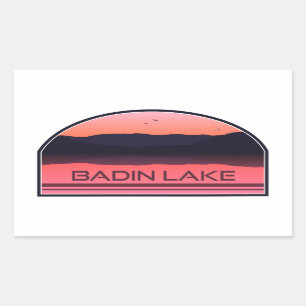 Badin Lake North Carolina Red Sunrise Rectangular Sticker