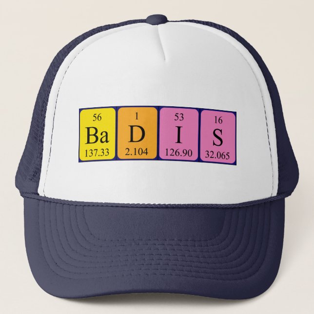 Badis periodic table name hat (Front)