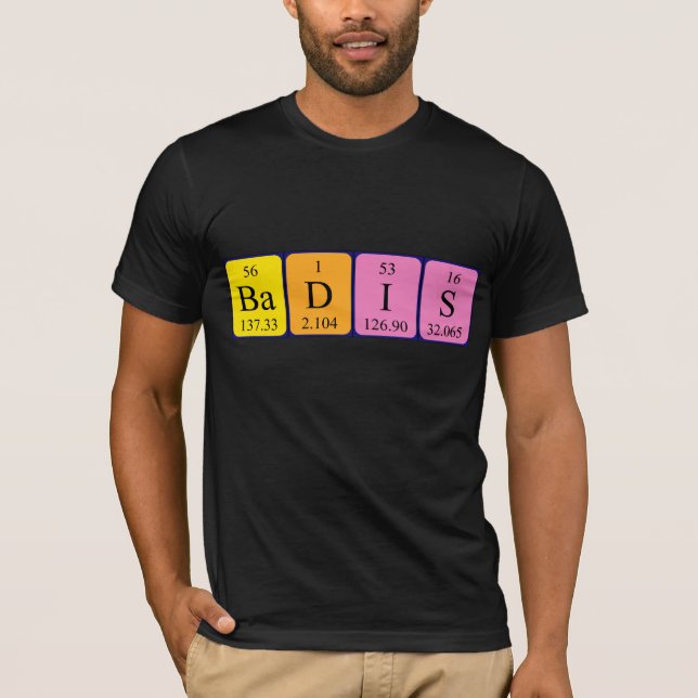 Badis periodic table name shirt (Front)