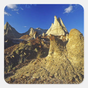 Badlands formations at Dinosaur Provincial Park 2 Square Sticker