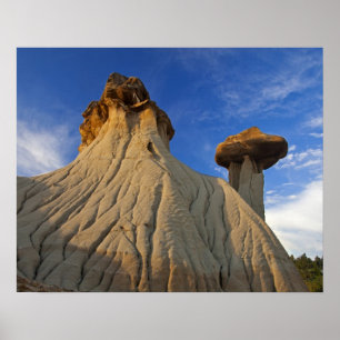 Badlands formations at Makoshika State Park in Poster