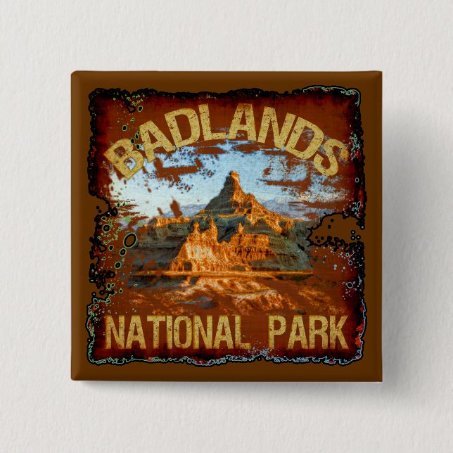 Badlands National Park 15 Cm Square Badge (Front)