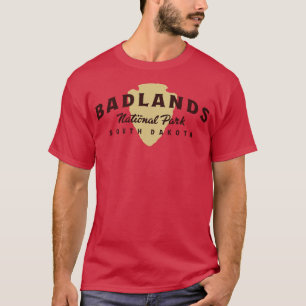 Badlands National Park Arched Text Brown T-Shirt