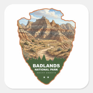 Badlands National Park Arrowhead Square Sticker
