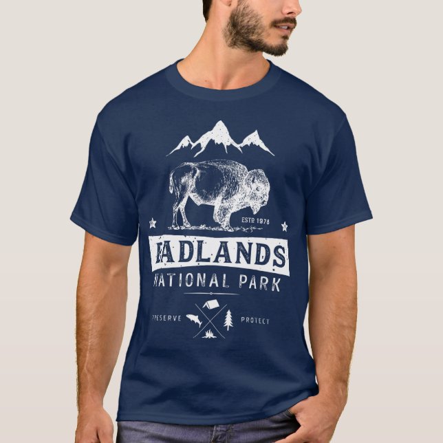 Badlands National Park  Buffalo Bison South T-Shirt (Front)
