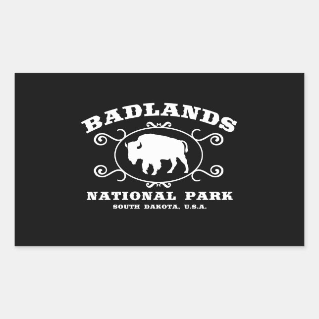 Badlands National Park Buffalo Rectangular Sticker (Front)