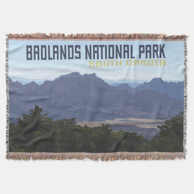 Badlands National Park Cotton Throw Blanket (Front)