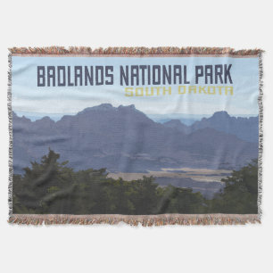 Badlands National Park Cotton Throw Blanket