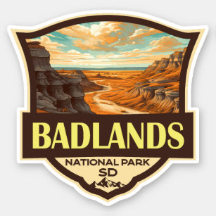 Badlands National Park Illustration Retro