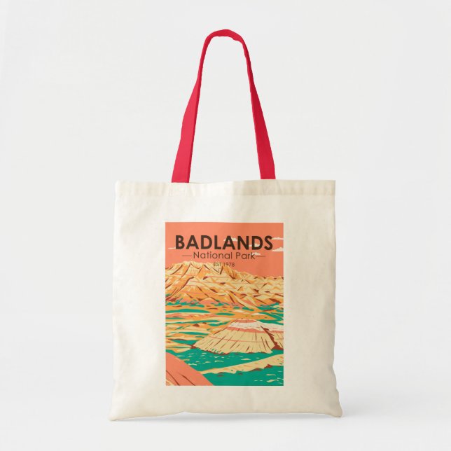 Badlands National Park Landscape Vintage  Tote Bag (Front)