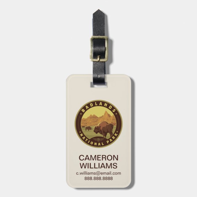 Badlands National Park Luggage Tag (Front Vertical)
