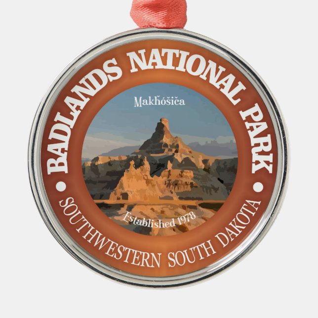Badlands National Park Metal Tree Decoration (Front)