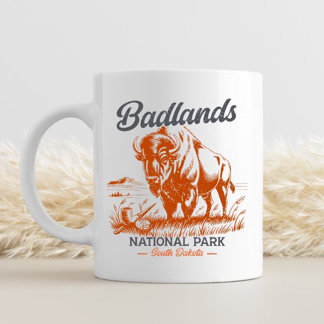 Badlands National Park Retro Bison  Coffee Mug (Creator Uploaded)