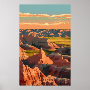 Badlands National Park – Retro Print