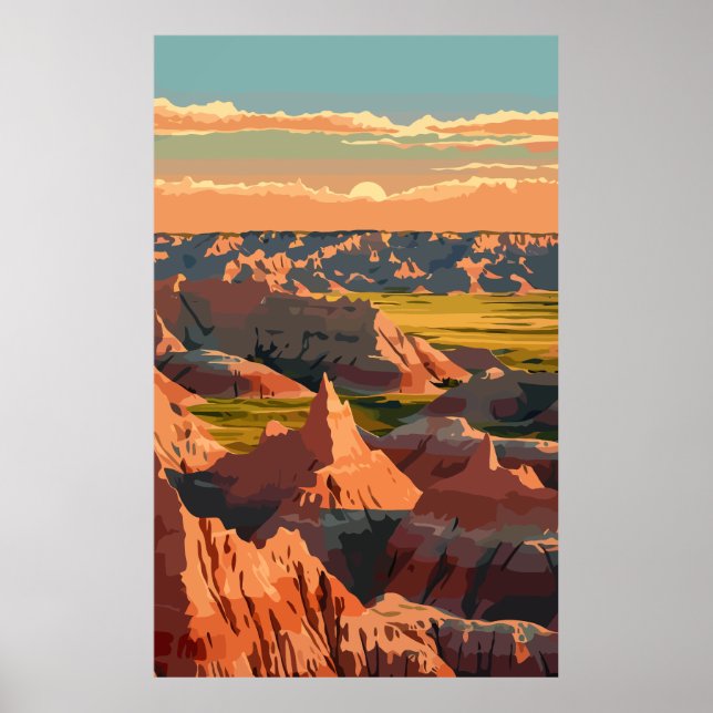 Badlands National Park – Retro Print (Front)