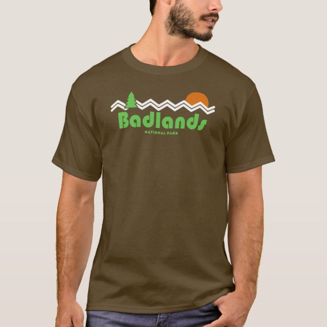 Badlands National Park Retro T-Shirt (Front)
