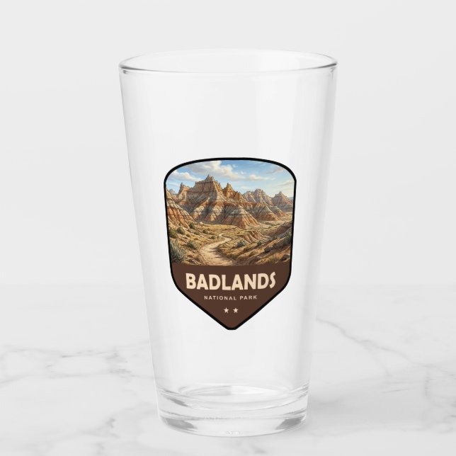 Badlands National Park Shield Glass (Front)