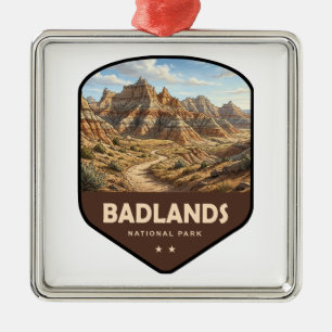 Badlands National Park Shield Metal Tree Decoration
