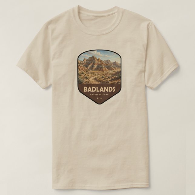 Badlands National Park Shield T-Shirt (Design Front)