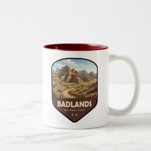 Badlands National Park Shield Two-Tone Coffee Mug