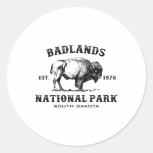 Badlands National Park South Dakota American Bison Classic Round Sticker