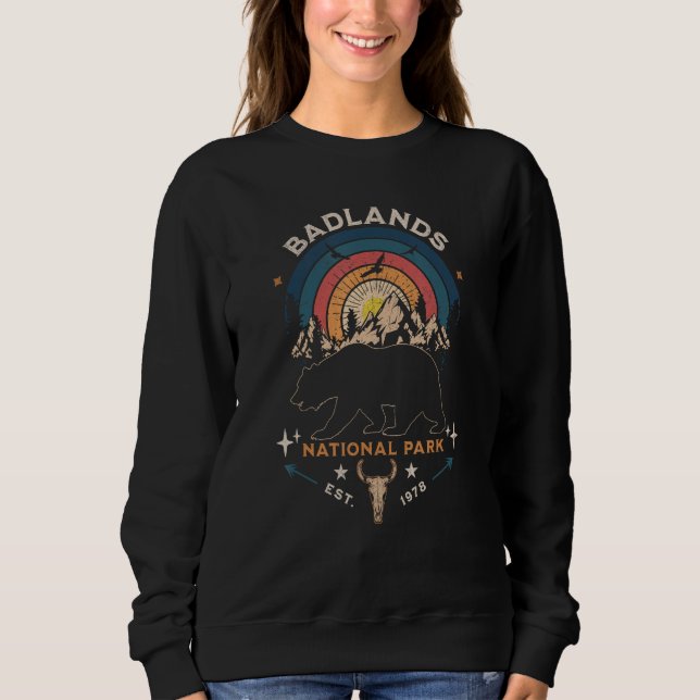 Badlands National Park South Dakota Camping Hiking Sweatshirt (Front)