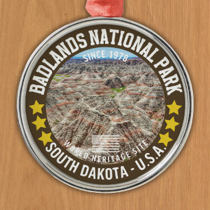 Badlands National Park South Dakota Metal Tree Decoration