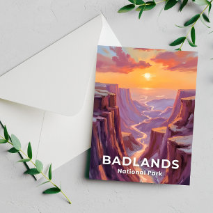 Badlands National Park South Dakota Painting Card