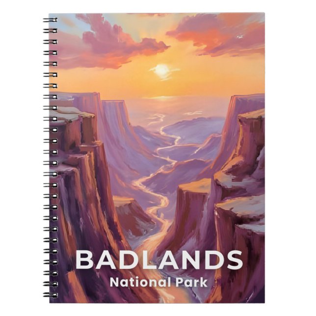 Badlands National Park South Dakota Painting Notebook (Front)