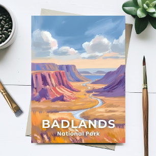 Badlands National Park South Dakota Travel Art Postcard