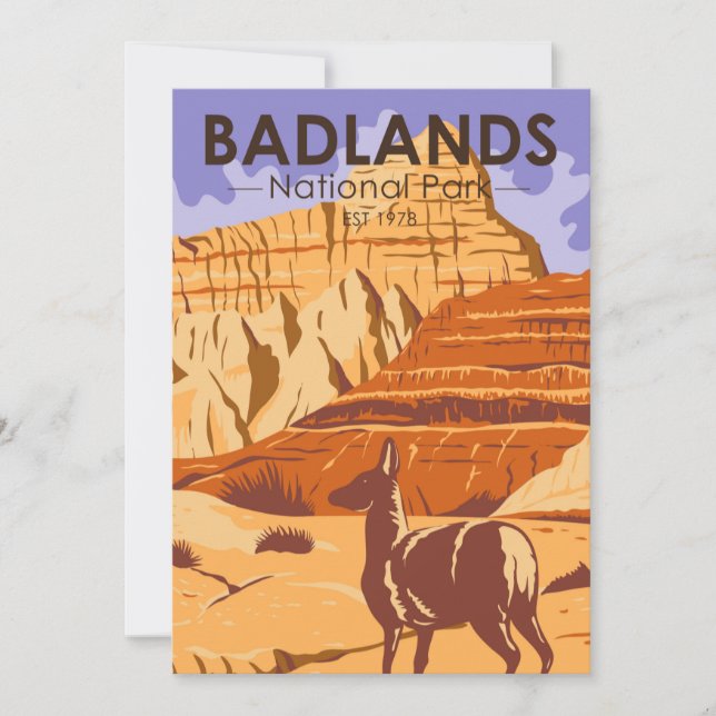Badlands National Park South Dakota Vintage  Holiday Card (Front)
