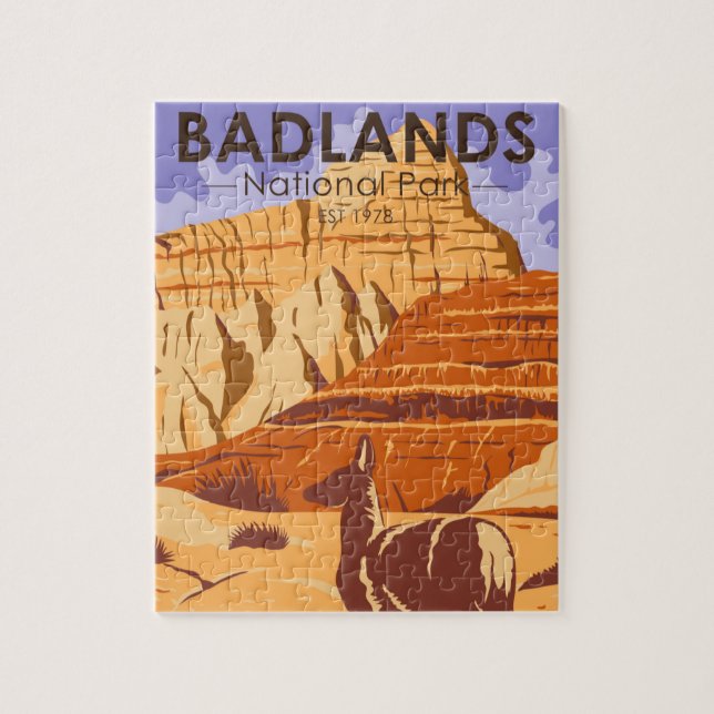 Badlands National Park South Dakota Vintage Jigsaw Puzzle (Vertical)