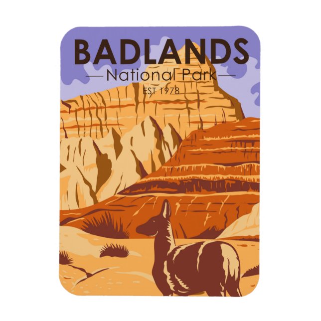  Badlands National Park South Dakota Vintage Magnet (Vertical)