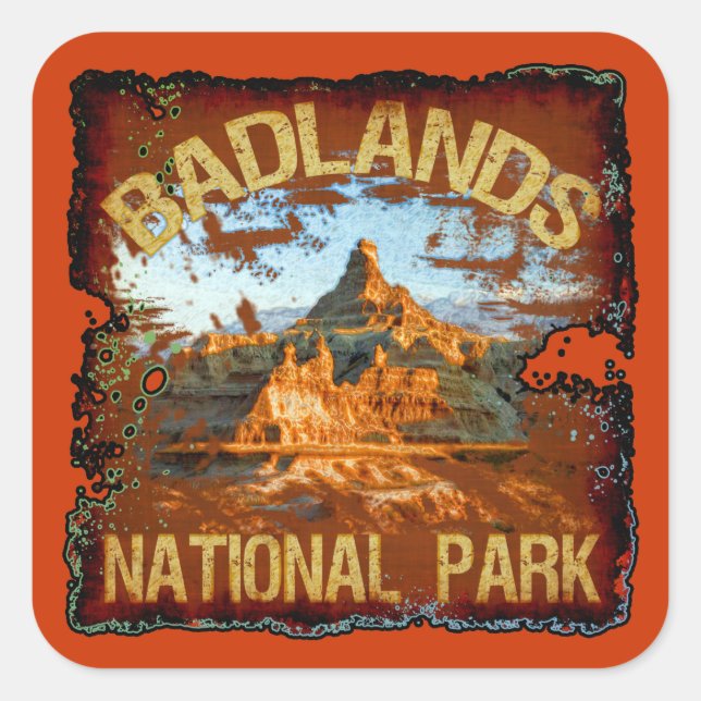 Badlands National Park Square Sticker (Front)