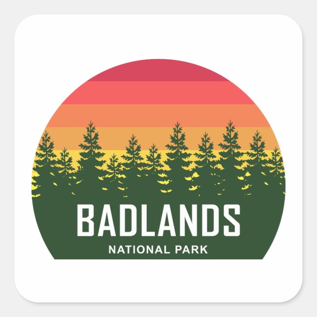 Badlands National Park Square Sticker (Front)