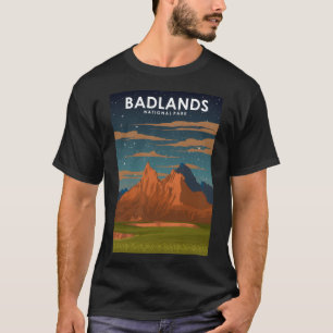 Badlands National park Vintage Minimal Retro Trave T-Shirt