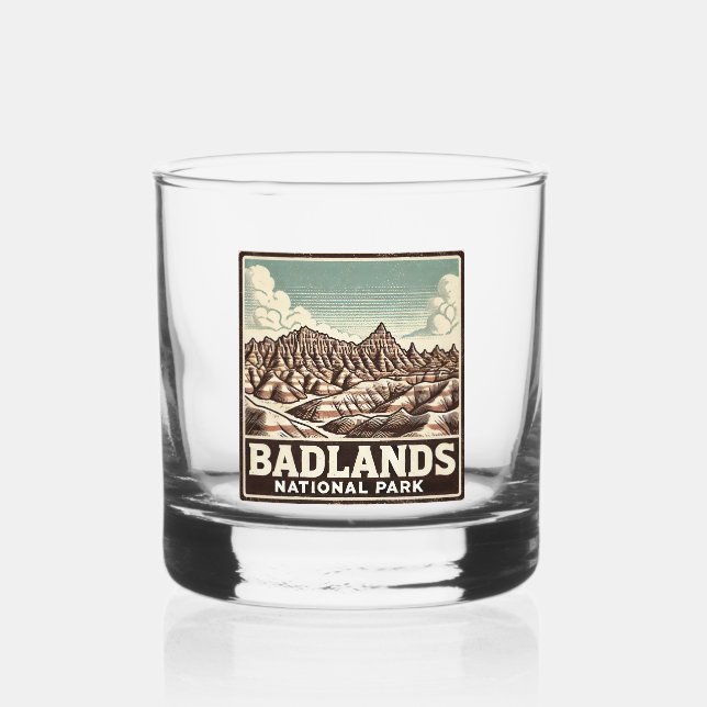 Badlands National Park Whiskey Glass (Front)