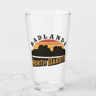 Badlands North Dakota Retro Glass