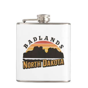 Badlands North Dakota Retro Hip Flask