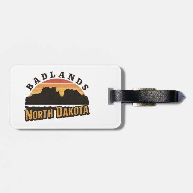 Badlands North Dakota Retro Luggage Tag (Back Horizontal)