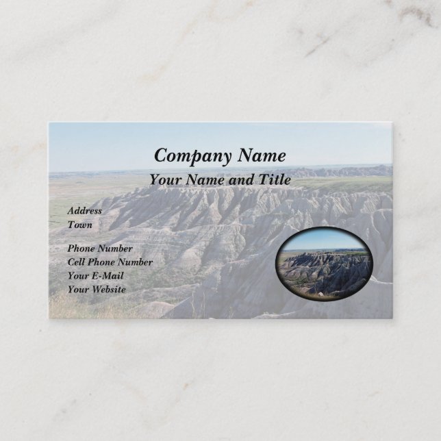 Badlands, South Dakota Business Card (Front)