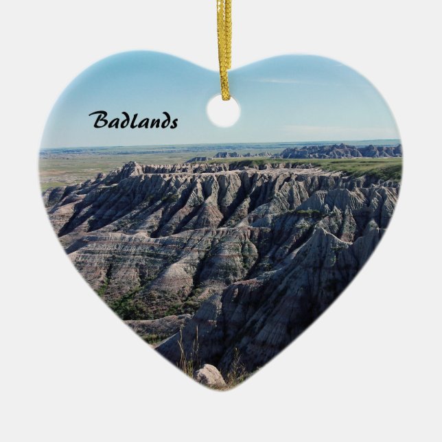 Badlands, South Dakota Ceramic Tree Decoration (Front)