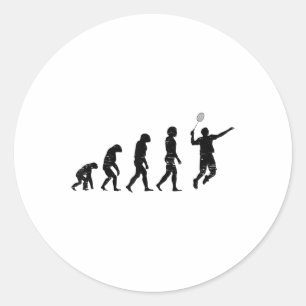 Badmincado Badminton Player Shuttle Classic Round Sticker