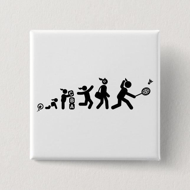 Badminton 15 Cm Square Badge (Front)