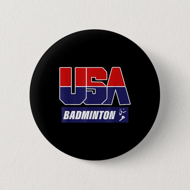 Badminton 2021 Usa  6 Cm Round Badge (Front)