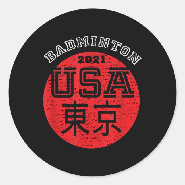 Badminton 2021 Usa  Classic Round Sticker (Front)