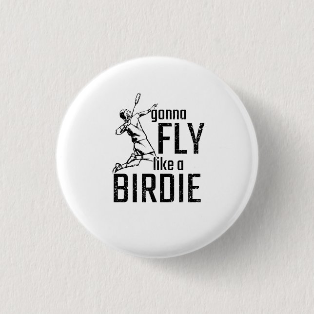 Badminton 3 Cm Round Badge (Front)