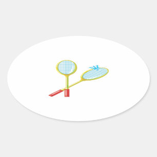 Badminton 3 oval sticker