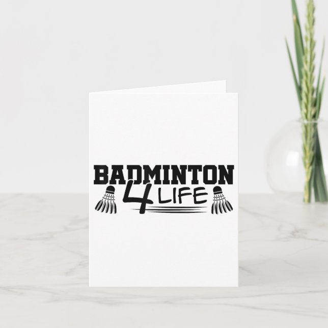 Badminton 4 Life Graphic Badminton Player Shuttle  Card (Front)